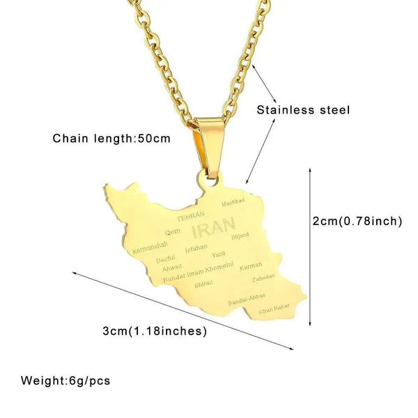 Iran Map Necklace