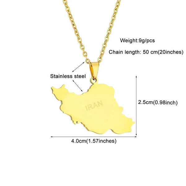 Iran Map Necklace