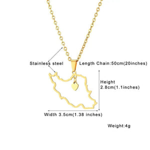 Iran Map Necklace