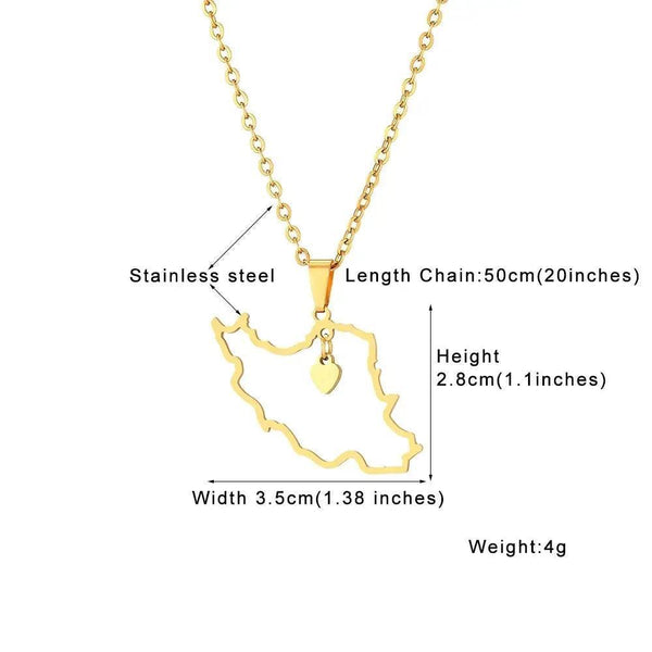 Iran Map Necklace