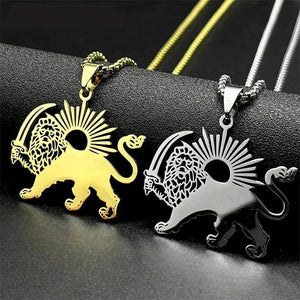 Iran Necklace - Lion and Sun Pendant