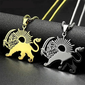 Iran Necklace - Lion and Sun Pendant