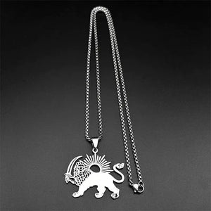 Iran Necklace - Lion and Sun Pendant