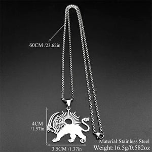 Iran Necklace - Lion and Sun Pendant