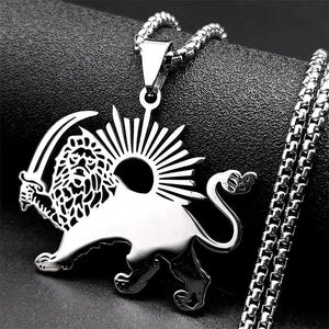 Iran Necklace - Lion and Sun Pendant