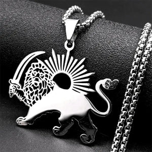 Iran Necklace - Lion and Sun Pendant