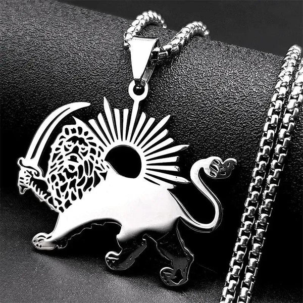 Iran Necklace - Lion and Sun Pendant