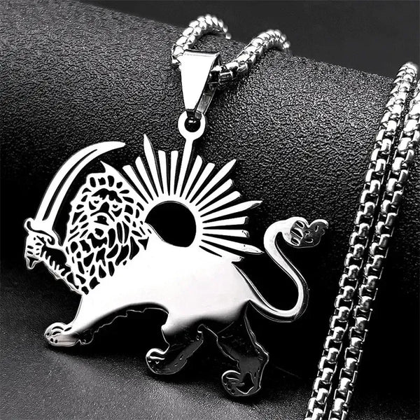 Iran Necklace - Lion and Sun Pendant