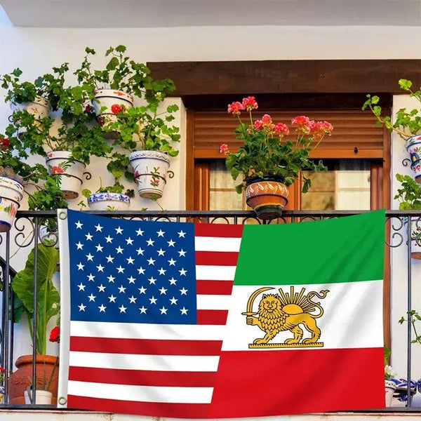 Iran USA Flag - 90x150cm(3x5ft) - 60x90cm(2x3ft)
