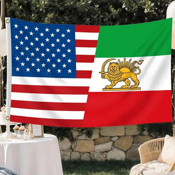 Iran USA Flag - 90x150cm(3x5ft) - 60x90cm(2x3ft)