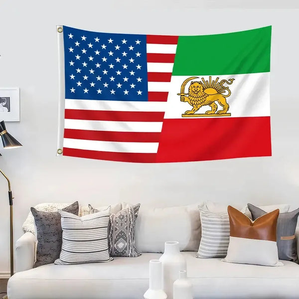 Iran USA Flag - 90x150cm(3x5ft) - 60x90cm(2x3ft)