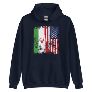 Iran USA Flag - Half American Hoodie