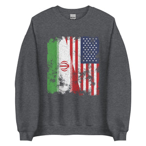 Iran USA Flag - Half American Sweatshirt