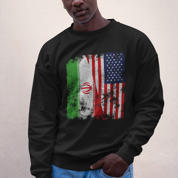 Iran USA Flag - Half American Sweatshirt