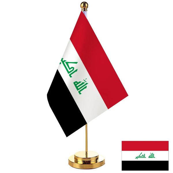 Iraq Desk Flag - Small Office Table Flag