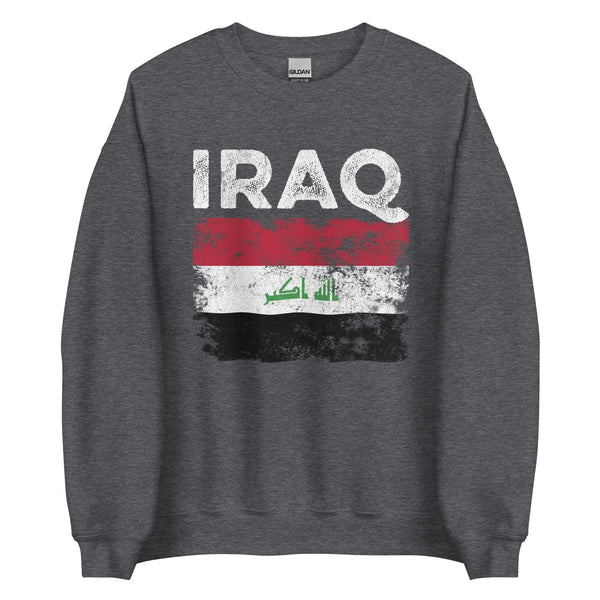 Iraq Flag Distressed - Iraqi Flag Sweatshirt