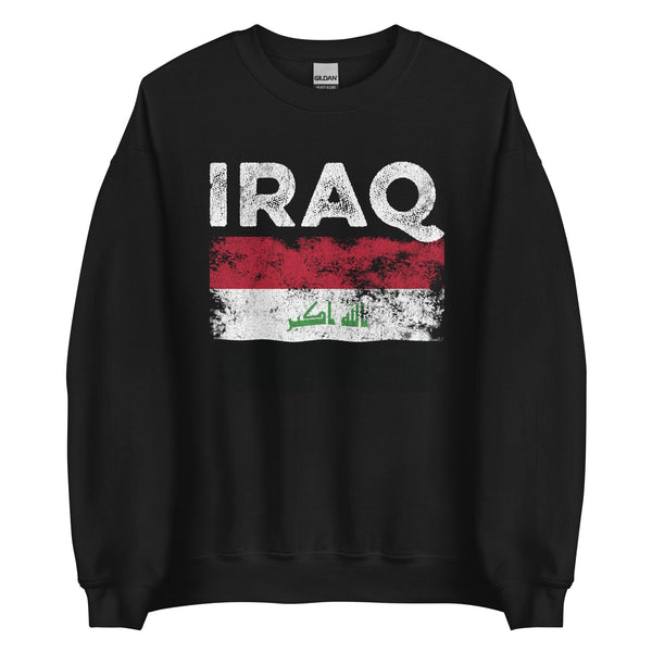 Iraq Flag Distressed - Iraqi Flag Sweatshirt