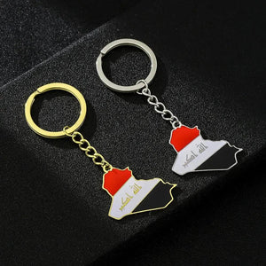 Iraq Flag Map Keychain