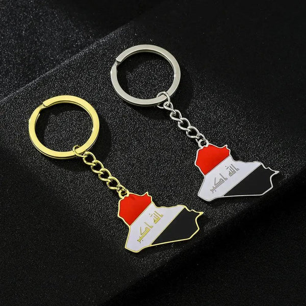 Iraq Flag Map Keychain
