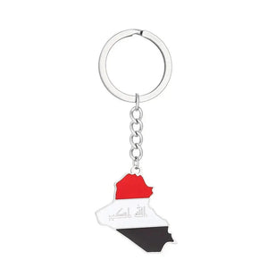 Iraq Flag Map Keychain