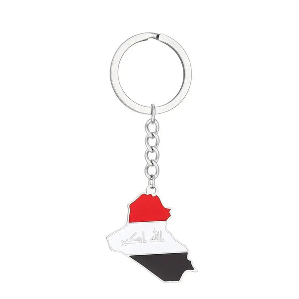 Iraq Flag Map Keychain