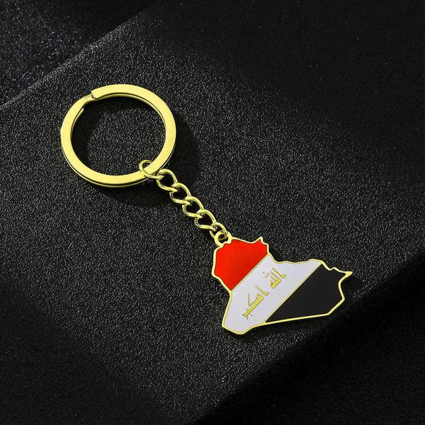 Iraq Flag Map Keychain