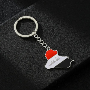 Iraq Flag Map Keychain