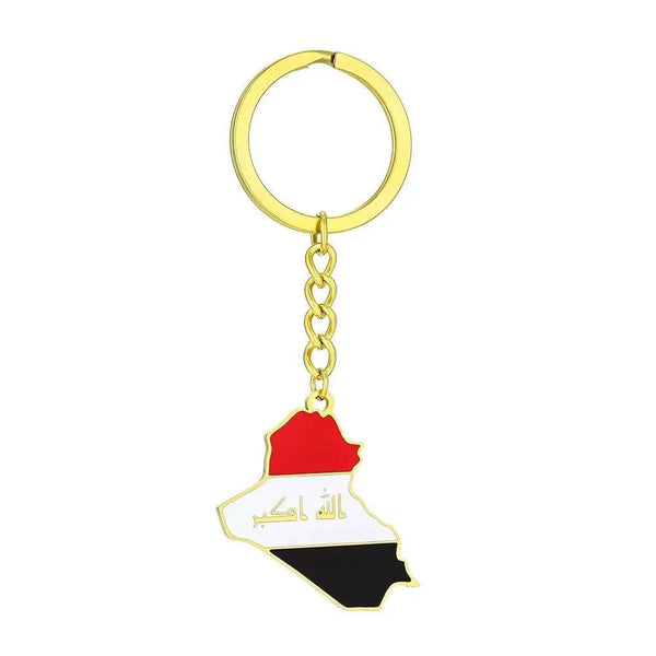 Iraq Flag Map Keychain