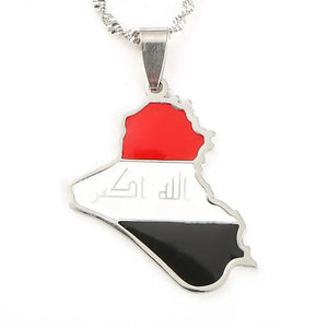 Iraq Flag Map Necklace