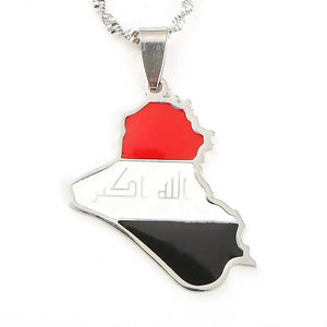 Iraq Flag Map Necklace