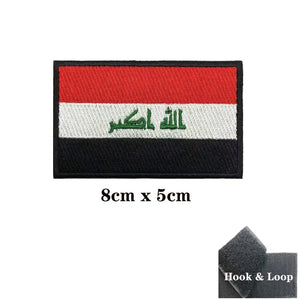 Iraq Flag Patch - Iron On/Hook & Loop Patch