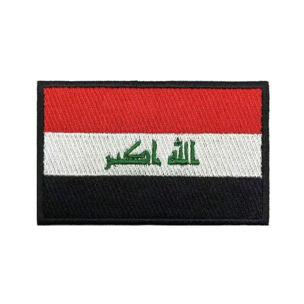 Iraq Flag Patch - Iron On/Hook & Loop Patch