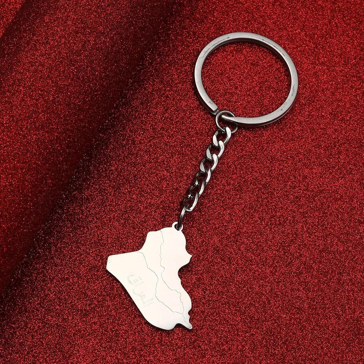 Iraq Map Keychain - Flag Nation