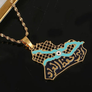 Iraq Map Necklace