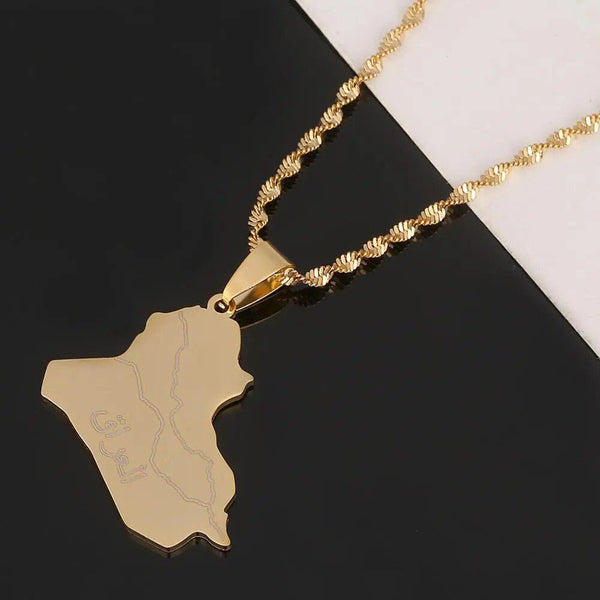 Iraq Map Necklace