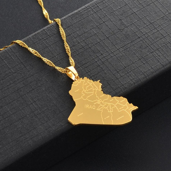 Iraq Map Necklace