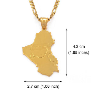 Iraq Map Necklace