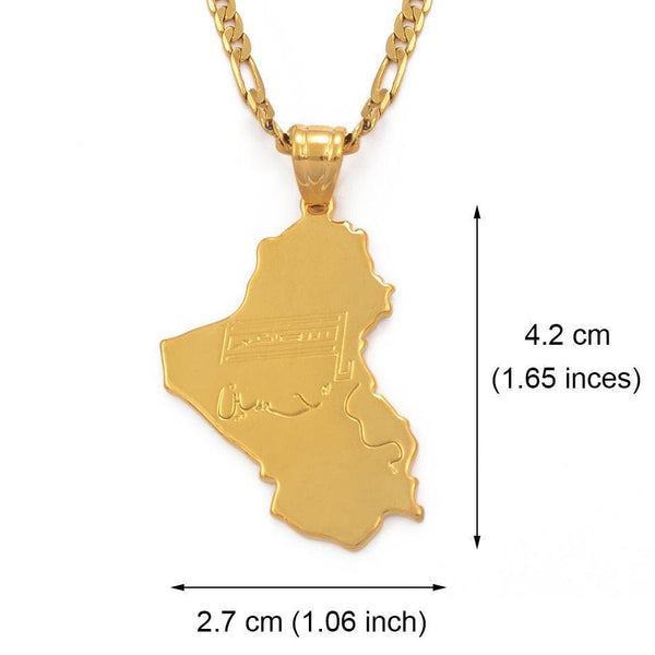 Iraq Map Necklace