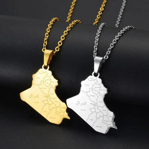 Iraq Map Necklace