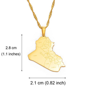 Iraq Map Necklace