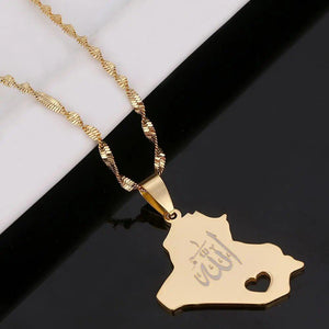 Iraq Map Necklace