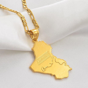 Iraq Map Necklace