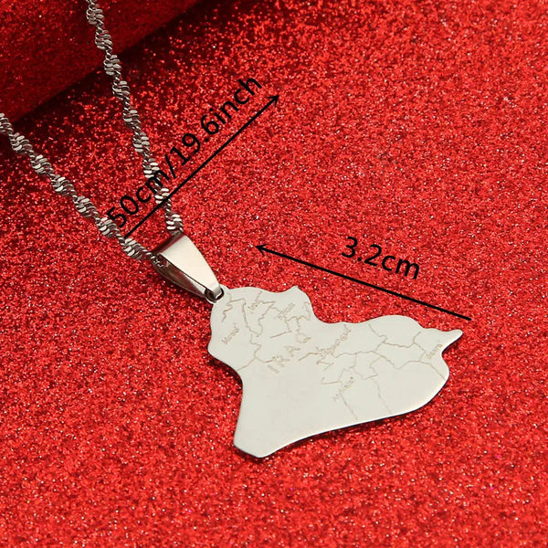 Iraq Map Necklace