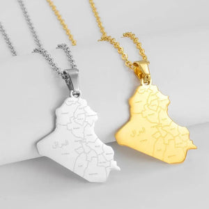 Iraq Map Necklace