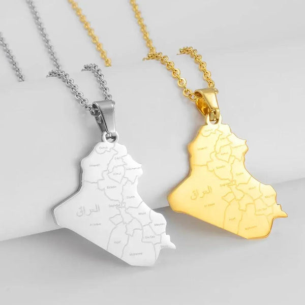Iraq Map Necklace