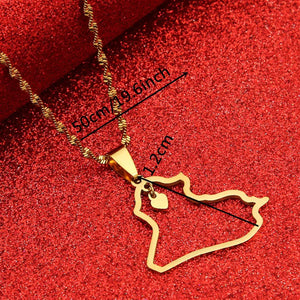 Iraq Map Necklace