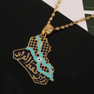 Iraq Map Necklace