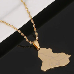 Iraq Map Necklace