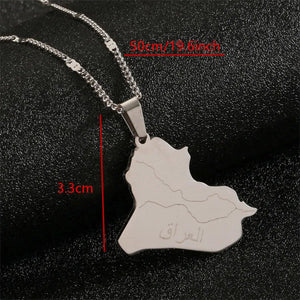 Iraq Map Necklace