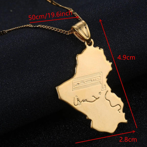 Iraq Map Necklace